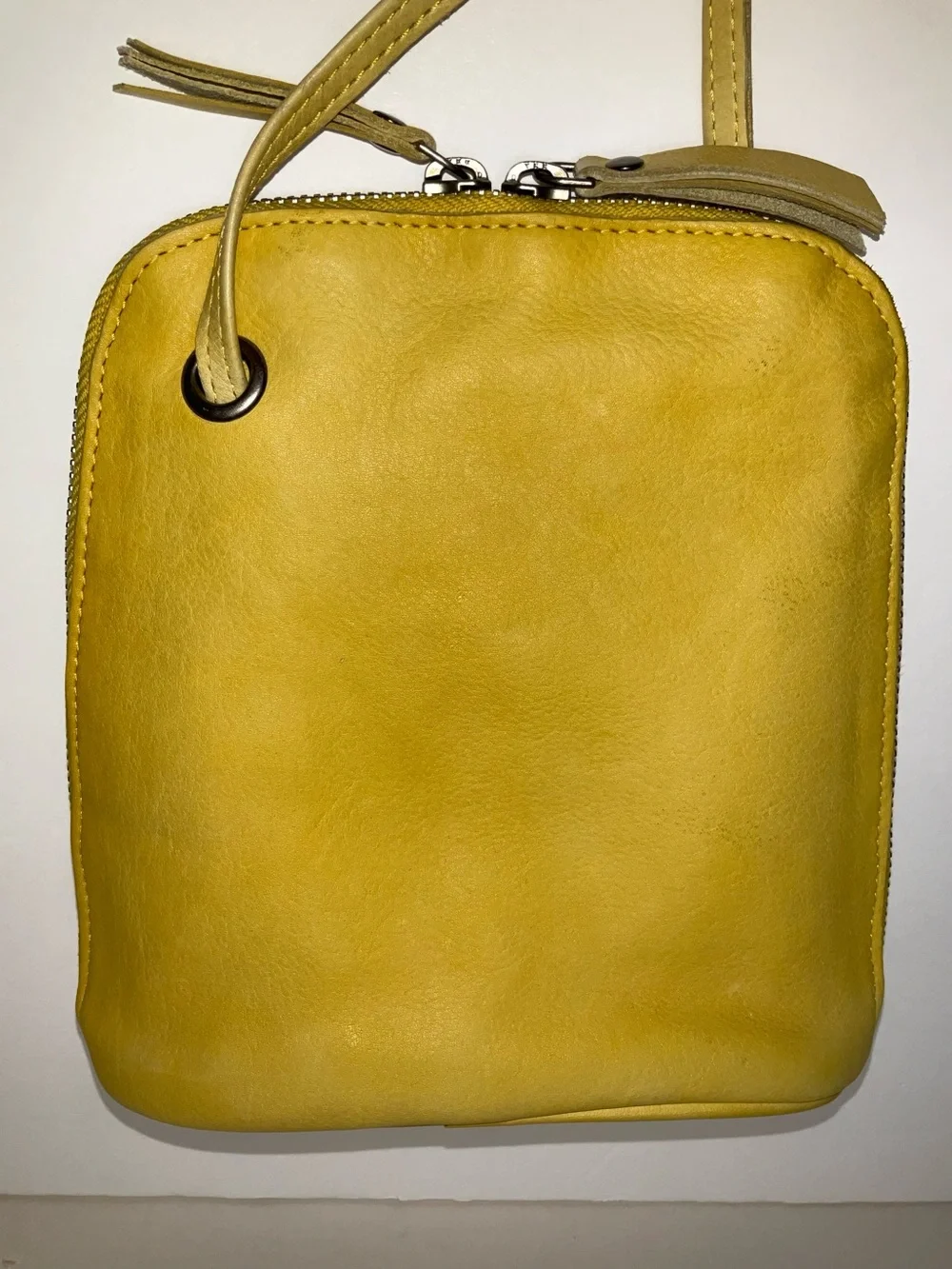 LATICO Lilly Leather Crossbody Bag Yellow Leather